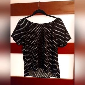 Polka dot short sleeve blouse